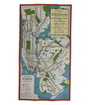 NYC Subway Transit Map Willam Sloane House YMCA Trains WWII Era ca. 1945 - £36.63 GBP