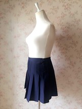 NAVY BLUE Girl School Skirt Tennis Skirt Navy High Waisted Pleated School Skirt image 4