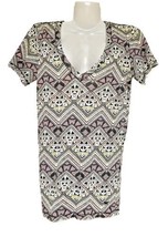 Pink by Victoria&#39;s Secret Sleepwear Women XS Short Sleeve T Shirt Tribal Pattern - £4.70 GBP