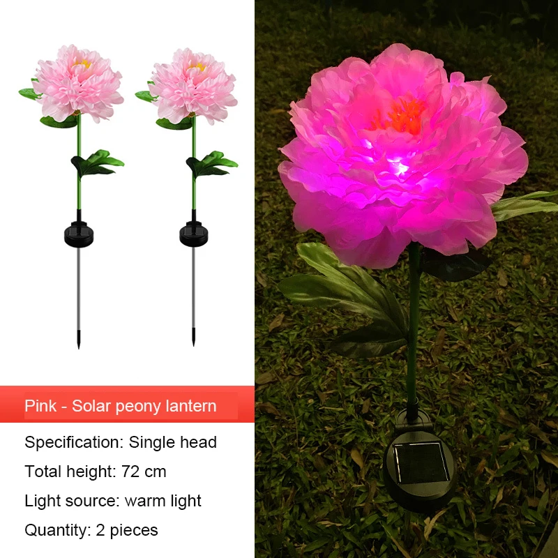 Solar Peony Lamp Light Automatic  Color Flower Lantern for Courtyard Garden Wedd - $190.43