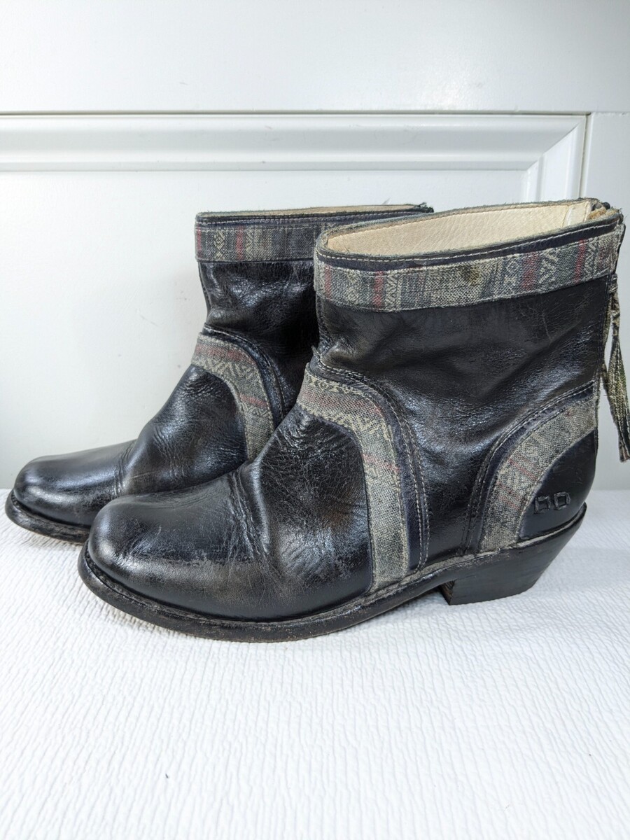 Bed Stu Binary Women&#39;s sz 7.5 ankle Boot bootie black Cobblers Series Be... - $97.00