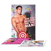 Pipedream Bachelorette Party Favors Pin The Macho On The Man Game - £19.20 GBP