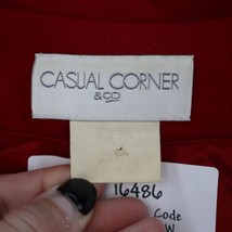 Casual Corner Co Blazer Womens L Red Wool Double Breasted Gold Buttons Collared - £23.67 GBP
