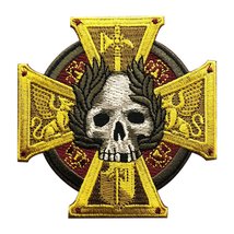 Inquisition Skull Cross Celtic Embroidered Hook Patch - £7.16 GBP