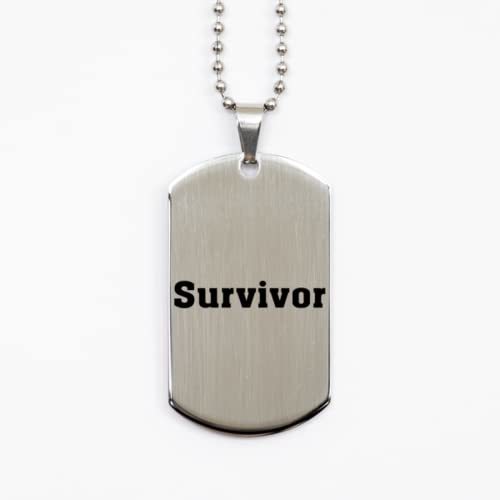 Motivational Metastatic Breast Cancer Silver Dog Tag, Survivor, Inspirat... - $19.55