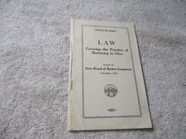 Vintage 1939 State of Ohio Barbering Barber Law booklet Pamphlet Brochur... - $34.64
