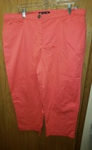 Briggs New York Cropped Pants 18 Coral Pink Cotton Stretch Front Pockets  Zipper - £7.82 GBP