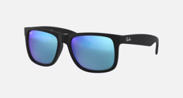 RAY-BAN Justin Color Mix Sunglasses RB4165F 622/55 Matte Black Frame / Blue Lens - £93.47 GBP