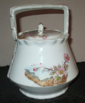 Antique Bsm Schwalb Brothers Porcelain Sugar Dish Flowers Square Handle - £57.33 GBP