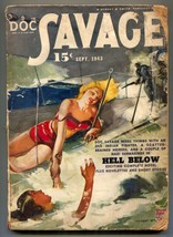 Doc Savage Pulp September 1943- Hell Below G- - $95.06