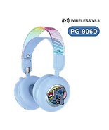 Stitch Bluetooth Wireless Headphones RGB Light Foldable Stereo Gaming He... - $35.02 CAD