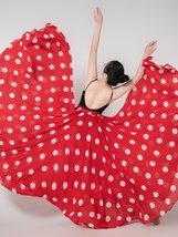 Polka Dot Print Chiffon Skirt Summer Chiffon Skirt Custom Plus Size Beach Skirt image 2