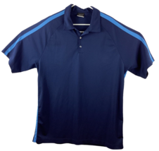 Nike Golf Shirt Men&#39;s XXL Blue S/S Polo Blue Stripe on Sleeve Nike Fit Dry - £15.01 GBP
