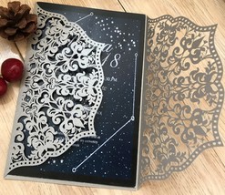 10pcs Pearl Paper Laser Cut Invite Cards,Laser Cut Wedding Invitation Cards - $17.66 CAD