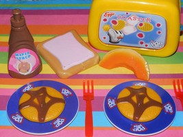 RARE VTG Eggo Pop Tarts Play Fake Food Lot Toaster Dishes Kids Kitchen Daycare - £31.14 GBP