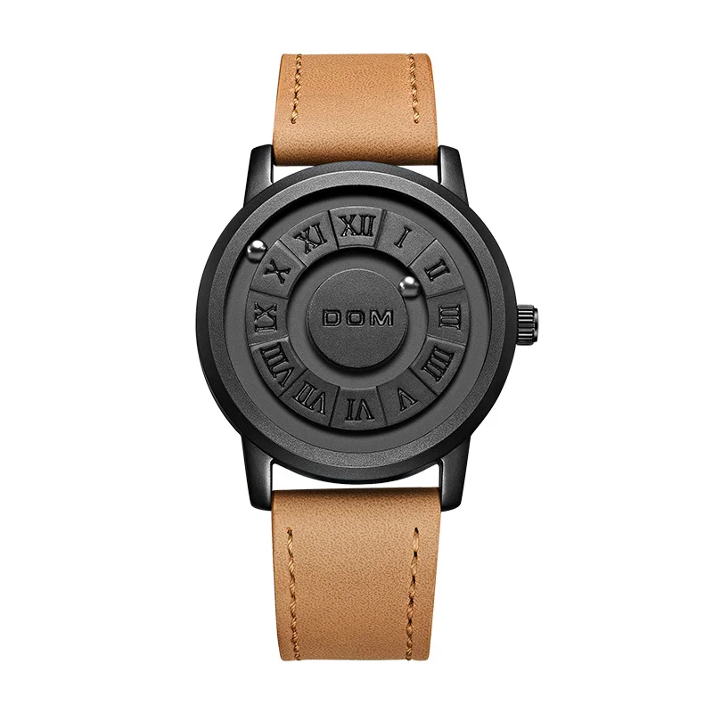 DOM trend concept personality men&#39;s watch creative rolling pointer magnetic ball - £113.64 GBP