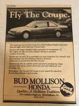 1988 Bud Mollison Honda Car Vintage Print Ad Birmingham Alabama pa10 - $8.90