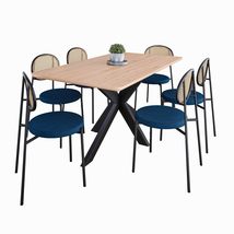 LeisureMod 7-Piece Dining Set with a 63 Wide Rectangular MDF Table and ... - $979.02