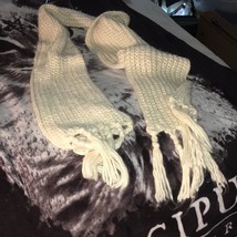 Forever 21 knitted shiny cream scarf - £14.95 GBP