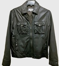 Men&#39;s Leather Jacket SZ M Black Calvin Klein - £58.57 GBP