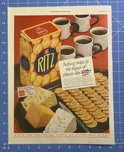 Vintage Print Ad Ritz Crackers Cheese Swiss Cheddar Blue Coffee  13.5&quot; x... - £11.50 GBP