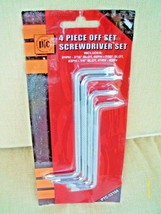 2 SETS Offset Screwdriver 4 piece Bent Right Angle Phillips Flat Head New SEALED - £22.96 GBP