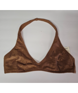 Aerie American Eagle Swim Shine Rib Halter Bikini Top X-SMALL Horizon Brown - $26.99