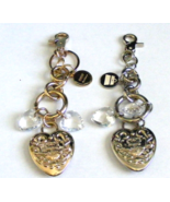 Kathy Van Zeeland Gold Silver Hearts Crown Keychain Purse Charms Pair - £10.98 GBP
