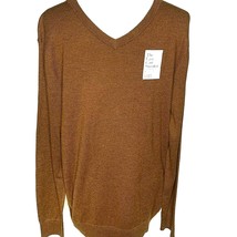 Croft &amp; Barrow Easy Care V Neck Sweater Brown Lightweight L or XL Cotton... - £15.83 GBP