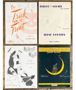 Lot of 4 Vintage Halloween &amp; Spooky Sheet Music-Cover Artwork-Trick or T... - €81,16 EUR