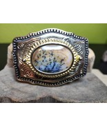 Braided Moss Agate Oval Cabochon Western Theme Gold Tone Belt Buckle Mad... - €65,29 EUR
