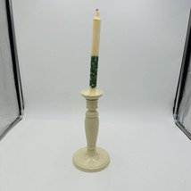 Wedgwood Candlesticks Etruria &amp; Barlaston 10in Embossed Cream England Vi... - $53.10