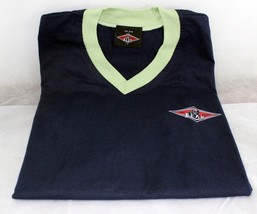 Bear Surfboards T-Shirt Dark Blue Classic Ringer Surf Shirt Retro V Neck... - $34.99