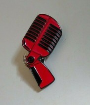 Vintage Looking Microphone Enamel Lap Pin (Red) - £6.69 GBP