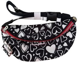 Brighton Endless Love Belt Bag Black/White/Red Heart Print NWT WOW Besut... - $38.33