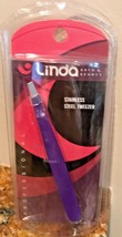 Linda Professional Stainless Steel Fashion Tweezer Angled Tips - £4.00 GBP