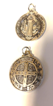 Saint Benedict Large Silver tone Medal 1.25&quot; Diam., New, #3 - $5.94