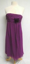 Suzi Chin Maggy Boutique Silk Strapless Purple Cocktail Dress Size 2 Sle... - $18.47