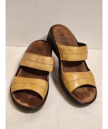 Mephisto Mobils 39 Strap Slide Sandals Camel Tan Natural Leather Cork 8-... - $55.56 CAD