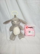 Kellytoy Baby Rattle Plush Rabbit 10&quot; Clip Stuffed Animal Crinkle &amp; Stroller Net - £15.91 GBP