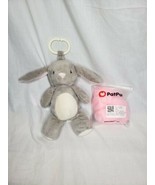 Kellytoy Baby Rattle Plush Rabbit 10&quot; Clip Stuffed Animal Crinkle &amp; Stro... - £15.56 GBP