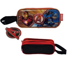 Marvel Avengers 9in x 4in 3D Double Zipper Pencil Pen Case Pouch Bag, 1Pc. - £8.52 GBP