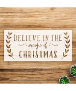 Believe Magic of Christmas Stencil for Wood Signs and Holiday Crafts, Re... - $14.69