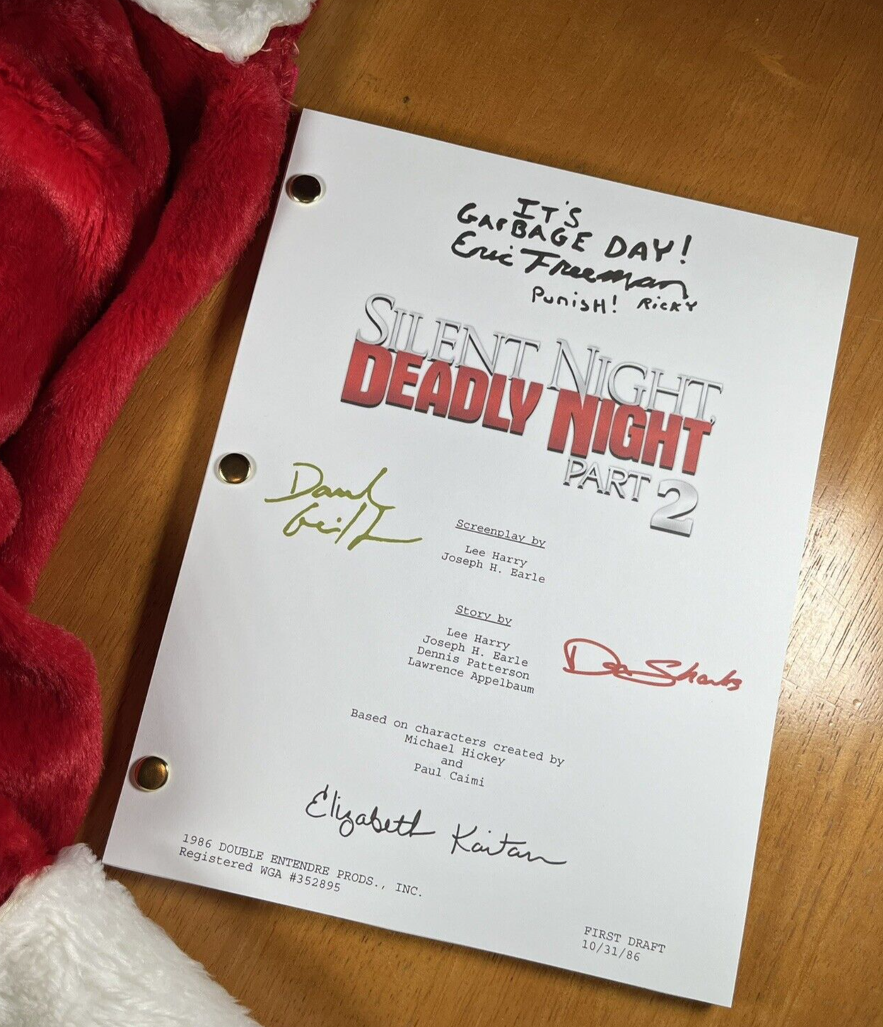Silent Night, Deadly Night Part 2 Script Signed- Autograph Reprints- Horror - $22.99