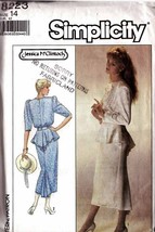 Vintage 1987 Misses&#39; Two-Piece DRESS Simplicity Pattern 8223-s size 14 - $12.00