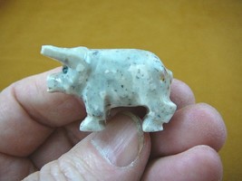 (Y-PIG-ST-39) Gray Pig Carving Baby Pigs Piglet Soapstone Peru Figurine Piggie - £6.74 GBP