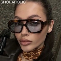 Square Vintage Sunglasses Woman Brand Designer Big Frame Sun Glasses Fem... - $16.48