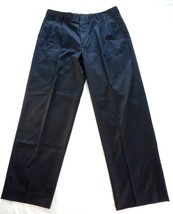 Lands End Men's Dress Pants 36x30 Black 100% Cotton  - $13.09