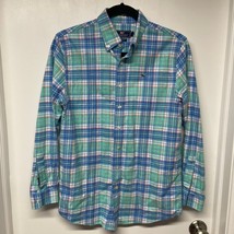 Vineyard Vines Boys The Whale Shirt Plaid Flannel Long Sleeve Button Up Large/16 - £25.32 GBP