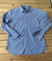 j crew Men’s button up check Long sleeve Dress shirt Size L Blue B12 - £11.50 GBP